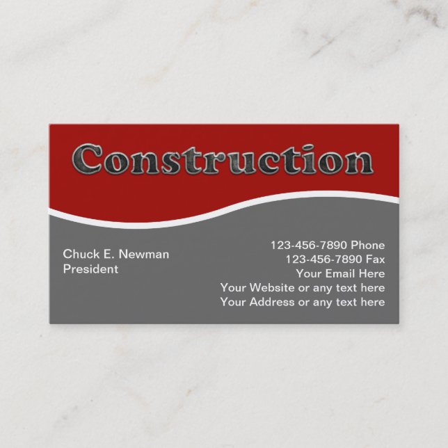 Construction Business Cards (Front)