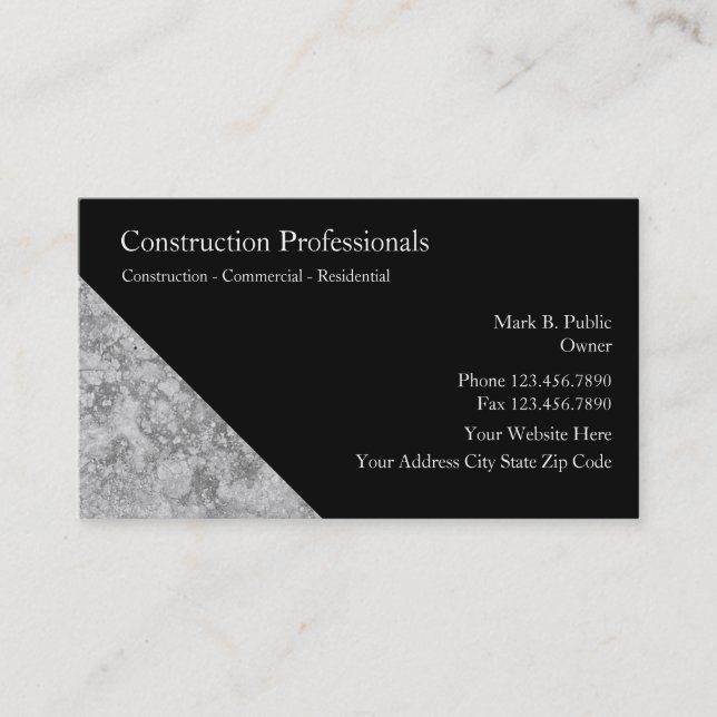 Construction Business Cards (Front)