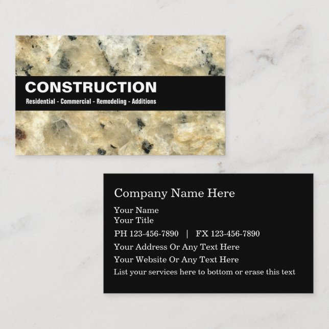 Construction Business Cards (Front/Back)