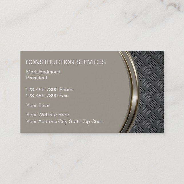 Construction Business Cards (Front)