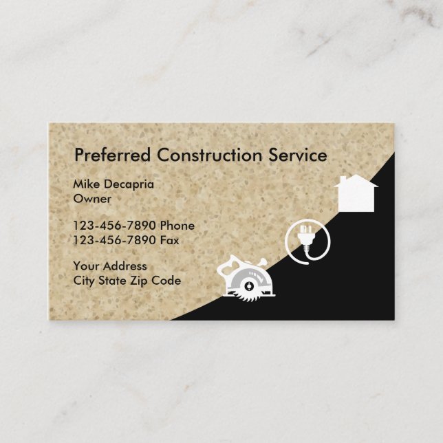 Construction Business Cards (Front)