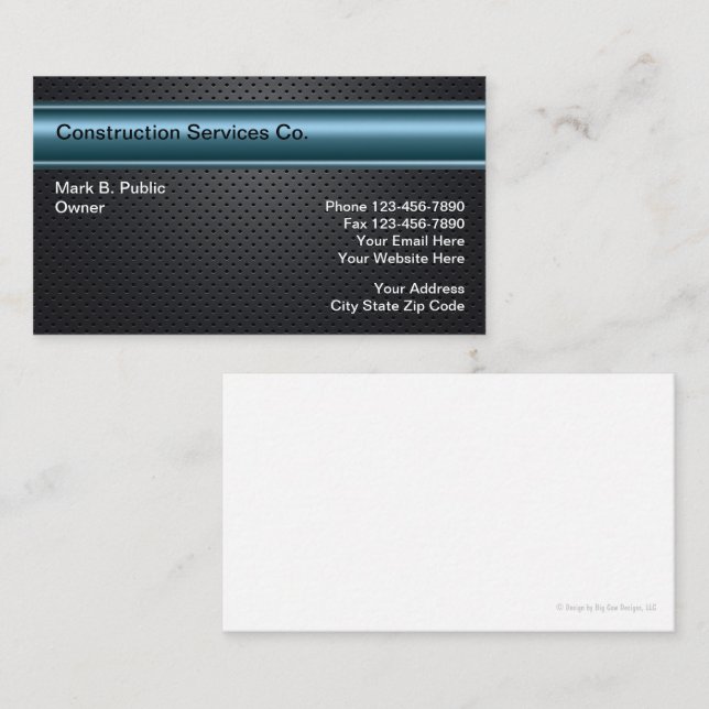 Construction Business Cards (Front/Back)