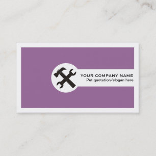 Construction business cards-purple business card