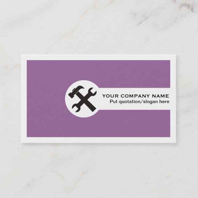 Construction business cards-purple card (Front)