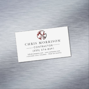 Construction Business Marketing Logo Magnetic Business Card