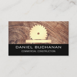 Construction / Buzz Saw / Wood Grain Business Card