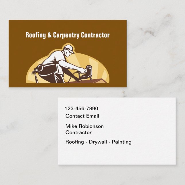 Construction Carpentry Contractor Modern Simple Appointment Card (Front/Back)
