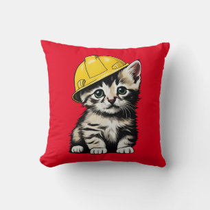 Construction Cat Cushion