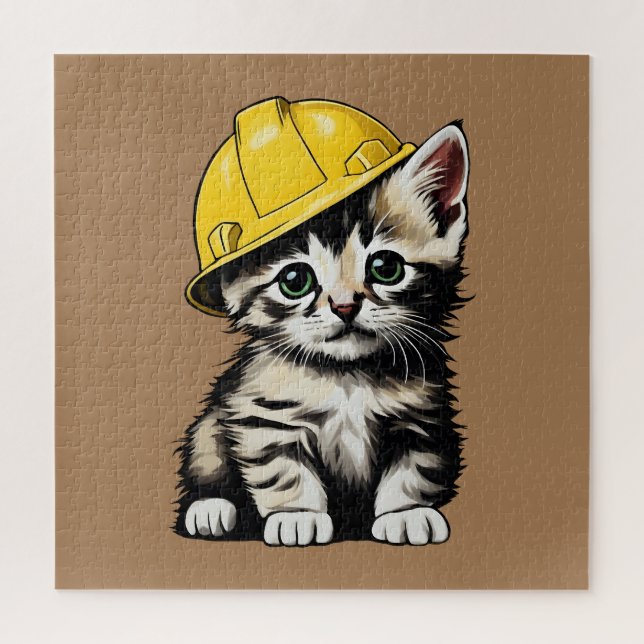 Construction Cat Jigsaw Puzzle (Vertical)