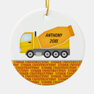 Construction Cement Mixer Personalized  Ornament
