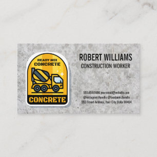 Construction Cement Mixing Truck Concrete Appointment Card
