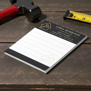 Construction Company Black Gold Notepad