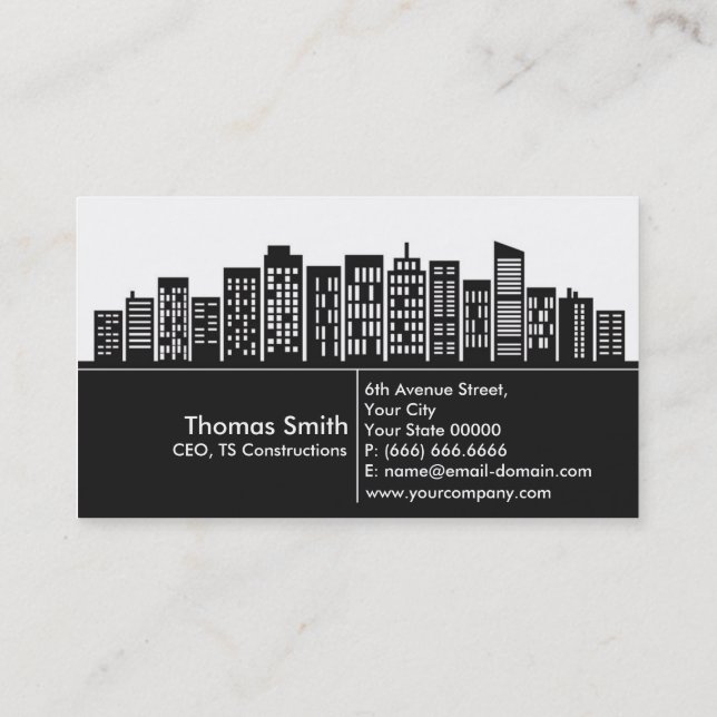 Construction Company Business Card (Back)