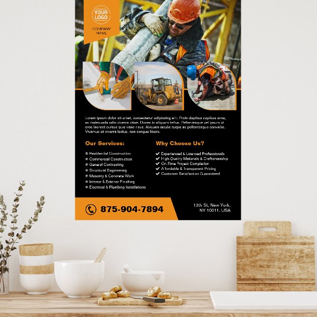 Construction Company Custom Poster (Kitchen)