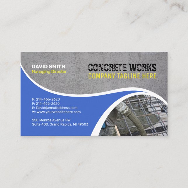 Construction Company - Editable colours Business Card (Front)