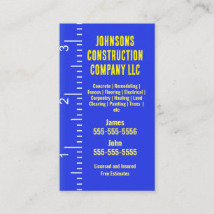 Construction Company Measuring tape Business Card