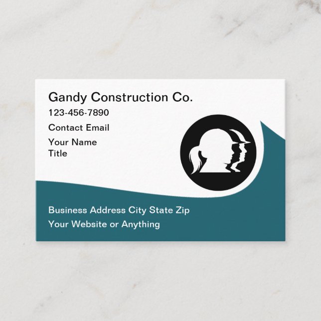 Construction Company Modern New Business Cards (Front)