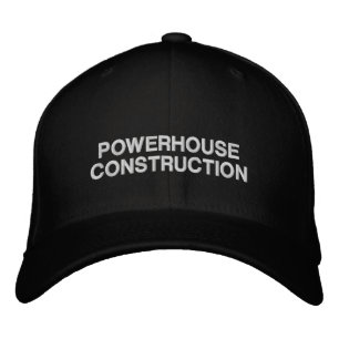Construction Company Name Block Text Black Embroidered Hat