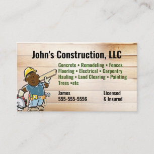 Construction Company Tool man Business Card