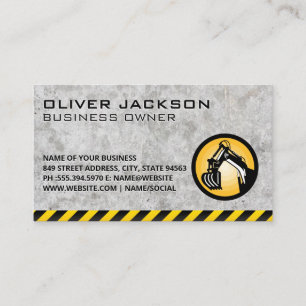 Construction Concrete Earth Dozer Builder Business Card