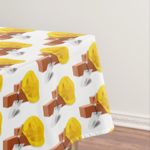 Construction Concrete Mason Hard Hat Rectangle Tablecloth