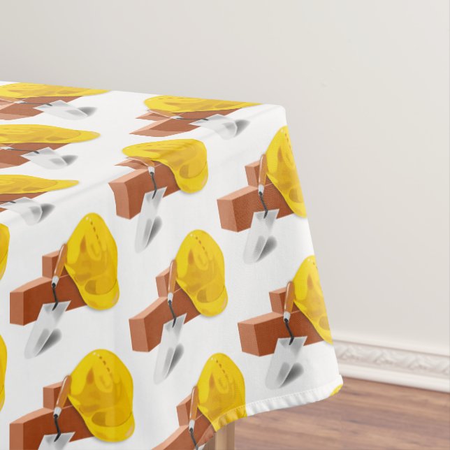 Construction Concrete Mason Hard Hat Rectangle Tablecloth (In Situ)
