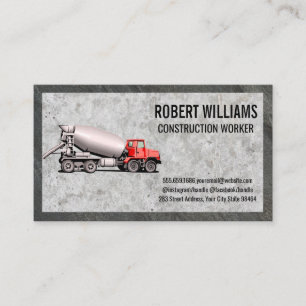 Construction Concrete Mixing Truck Illustration Appointment Card