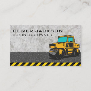 Construction Concrete Road Roller Business Card