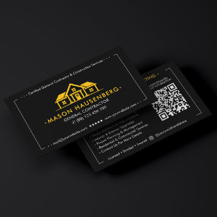 Construction Consultant General Contractor Yellow  Business Card