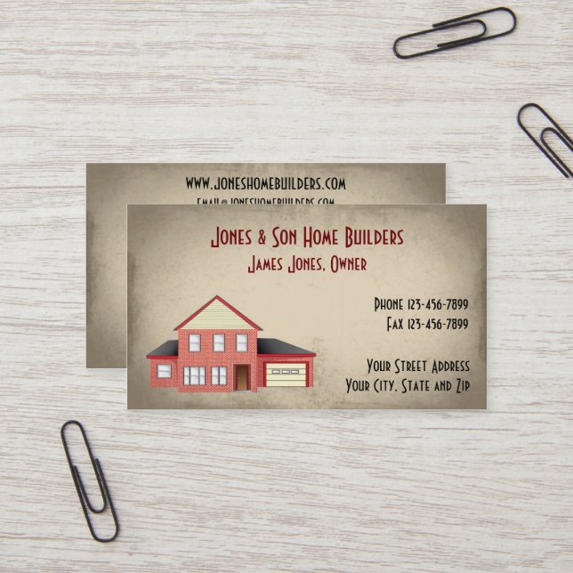 Construction Contactor Architect Business Card (Front/Back In Situ)
