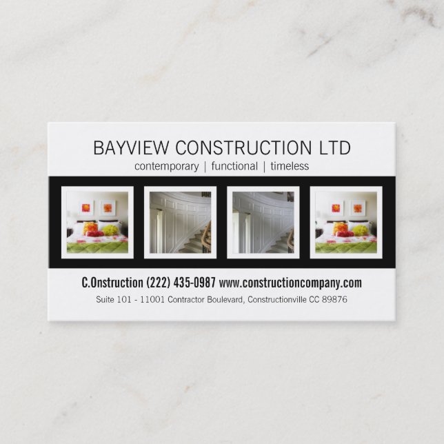 Construction Contracting Building Renovations Business Card (Front)