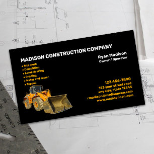 Construction Contractor Business Card