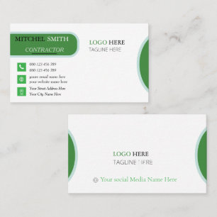 Construction Contractor Business Card