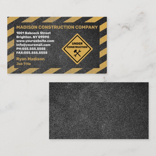 Construction | Contractor  Business Card (Front/Back)