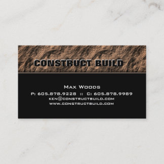 Construction Contractor Business Card Rock Beige
