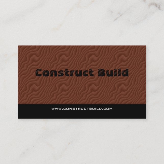 Construction Contractor Business Card Wood (Front)