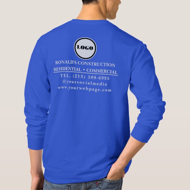 Construction Contractor Employee Trade T-Shirt (Back)