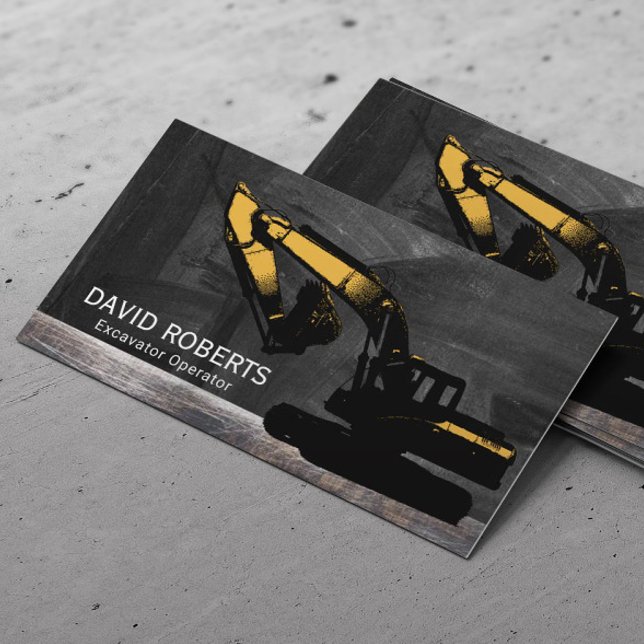 Construction Contractor Excavator Plant Operator  Business Card (Creator Uploaded)