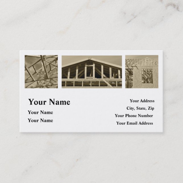 Construction Contractor Home Repair Business Card (Front)