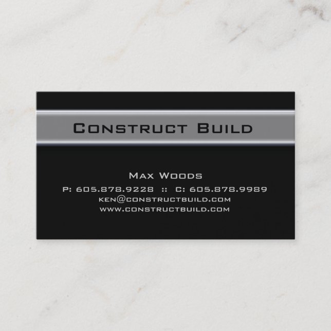 Construction Contractor Metal Business Card 10 (Front)