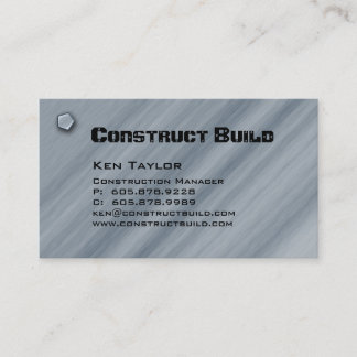 Construction Contractor Metal Business Card 2