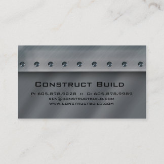 Construction Contractor Metal Business Card 3