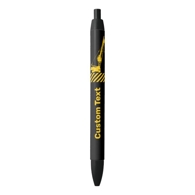 Construction Crane Blue Ink Pen (Front Vertical)