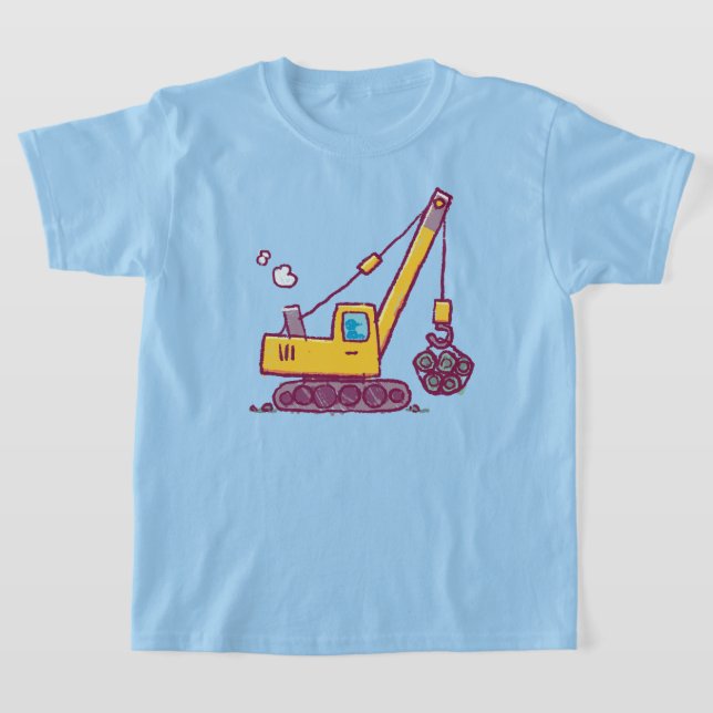 Construction Crane Drawing – Inspired by Kids T-Shirt (Laydown)