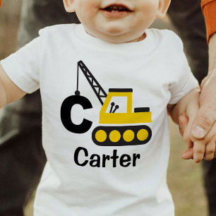 Construction Crane Kid Boy Personalised T-Shirt