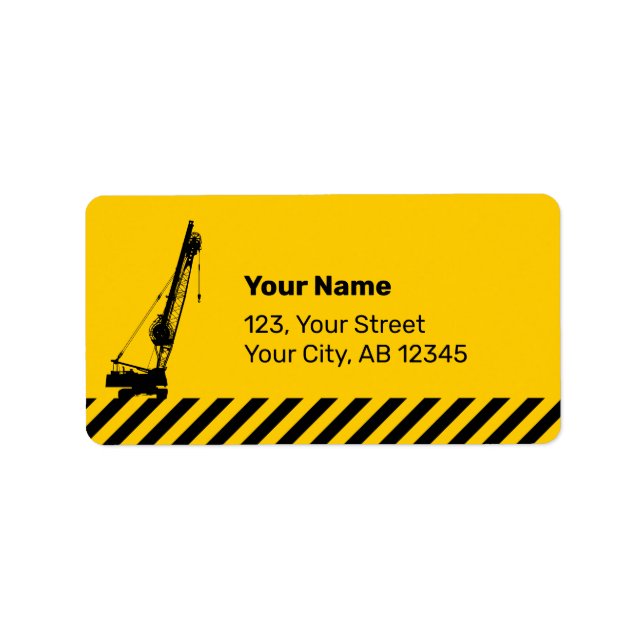 Construction Crane Label (Front)