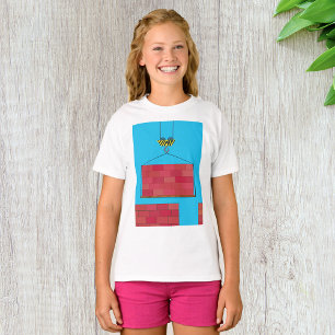 Construction Crane Lifting Brick Wall  T-Shirt