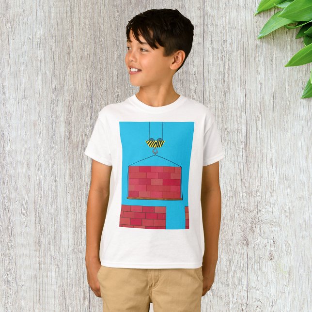 Construction Crane Lifting Brick Wall  T-Shirt (Creator Uploaded)
