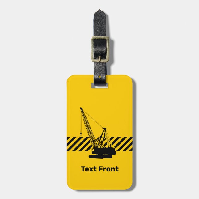 Construction Crane Luggage Tag (Front Vertical)