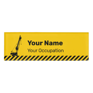 Construction Crane Name Tag
